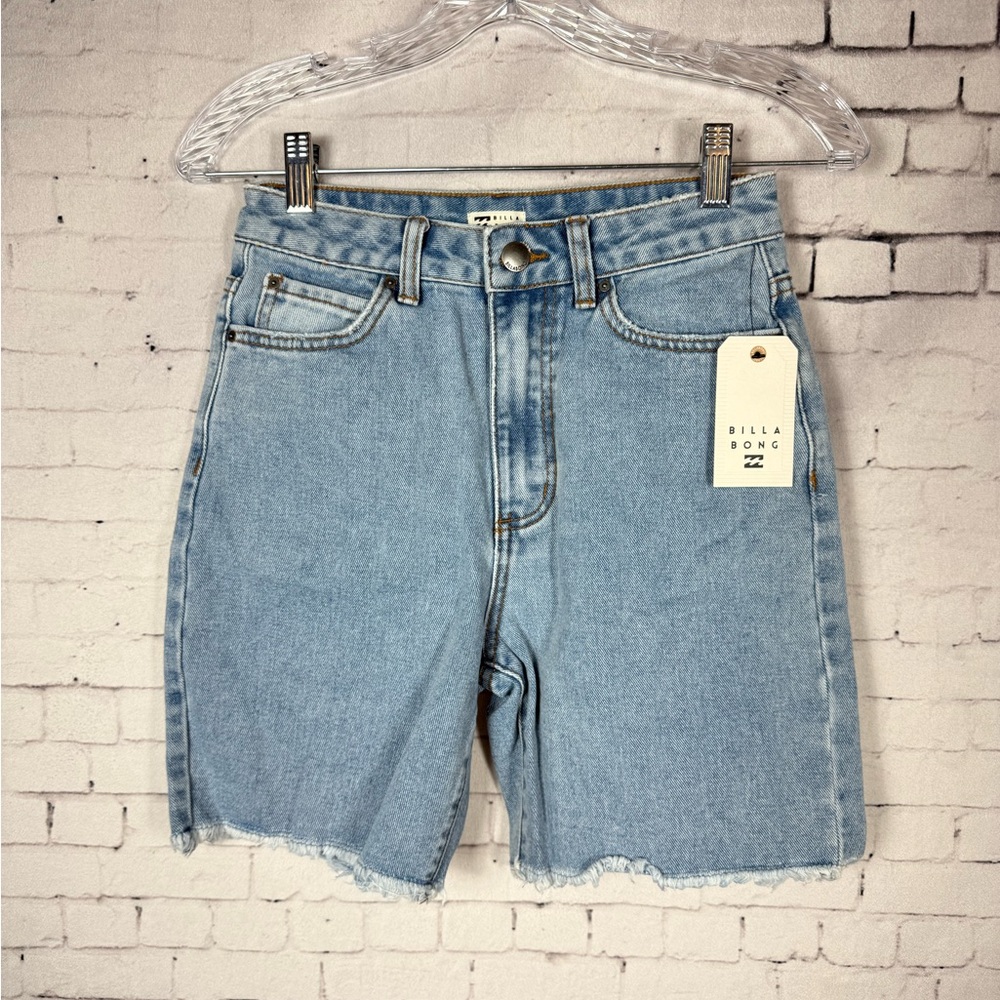 Billabong Jean Shorts Size 24 Women's Blue Long Time 90s Style Relaxed